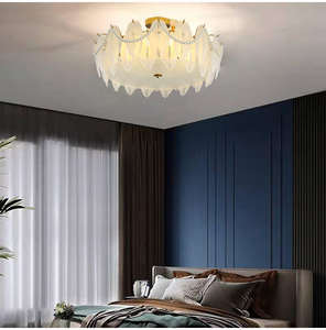 Plafonnier rond en verre plume française de haute qualité Design contemporain pour bureau à domicile salle à manger chambre éclairage décoratif IP44 - Product Image 4