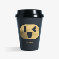 Gobelets en papier jetables LOKYO noirs à paroi simple pour café, thé et boissons chaudes à emporter avec couvercle