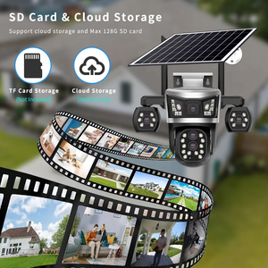 กล้องวงจรปิด 4 เลนส์ 4G พลังงานแสงอาทิตย์ สำหรับภายนอกอาคาร กันน้ำ ซูม 10 เท่า กล้องสมาร์ทโฮมไร้สาย PTZ ควบคุมระยะไกล ตรวจจับความเคลื่อนไหว - Product Image 6