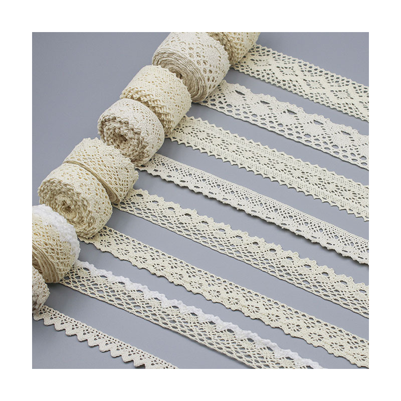 Cotton Embroidery Water Soluble Crochet Lace Trim for Bridal Wedding Dress Decoration or Christmas Gift Package