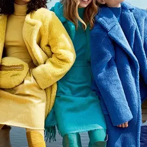 Manteau en <span class=keywords><strong>fausse</strong></span> <span class=keywords><strong>fourrure</strong></span> longue de style européen, nouvelle arrivée hiver R30358S, couleur unie, doublure en coton, veste décontractée épaisse pour femme - Product Image 1