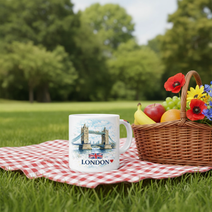 Mug à café en porcelaine London Tower Bridge 300 ml, souvenir de voyage, compatible lave-vaisselle et micro-ondes, pour boissons chaudes, avec poignée, coffret cadeau - Product Image 3