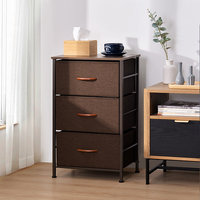 Commode de rangement grande capacité pour chambre et salle de bain avec 5 boîtes de rangement en tissu