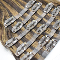 Extensions de cheveux invisibles à clipser, double épaisseur, cuticules alignées, cheveux humains Remy