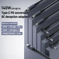 Câble tressé en nylon 1,8 m 140 W Type-C vers DC pour ordinateur portable, câble de charge DC5.5x2.5mm 28V5A