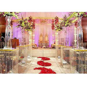Mandap de mariage de créateur en métal en cristal Londres Incroyable Mandap de mariage en métal en cristal Belle Mandap de mariage en laiton en métal en cristal - Product Image 1