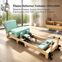 2026 Alat Pilates Reformer Kayu Maple Baru, Dapat Dilipat, Portabel, Premium, Tahan Lama, Dapat Disesuaikan, Grosir Studio Yoga, Warna PU Kustom