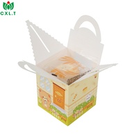 Boîte à gâteau avec fenêtre et logo personnalisé, design mignon de dessin animé, boîte en papier pour pâtisserie et desserts