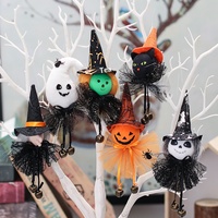 Décorations d'Halloween : Pendentifs Horrifiants Chat Noir, Citrouille, Fantôme, Sorcière pour Fêtes, Bars, Maisons et Décoration de Fenêtre Effrayante