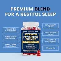 Rosebest Gummies Brûle-Graisse Nocturnes aux Extraits d'Herbes Naturelles de Haricot Blanc et de Grains de Café Vert avec Vitamines B6 et D3 pour la Perte de Poids