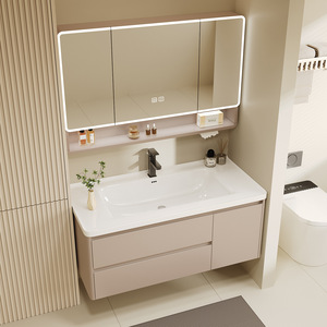 Nouvelle combinaison d'armoires de salle de bain intelligentes avec lavabo intégré, résistant à l'eau et à l'humidité - Product Image 2