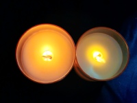 Luxus Champagner Farbe Glas Jar Moving Wick Flackernde flammen lose LED-Kerze