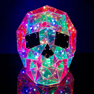 Engraçado Halloween Crânios Esqueleto Brilhante 3D LED Luminoso Iridescente Colorido Night Light up para Outdoor Garden Yard Decorações - Product Image 3