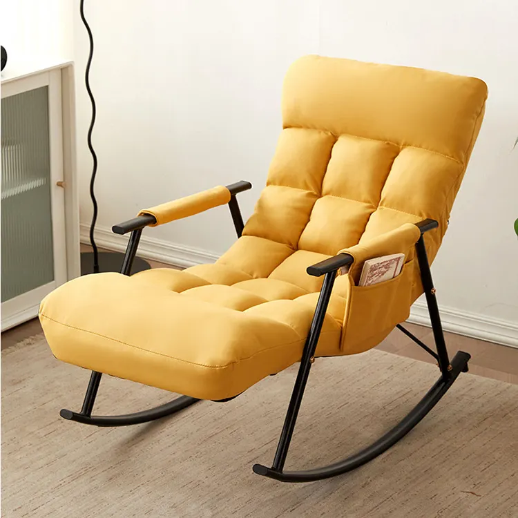 Rocking Chair Wing Luxury Nordic Furniture Modern Armchair Leather Microfiber Fabric Home Living Room Sofas Accent Lounge Chairs