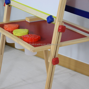 Chevalet en bois double face pour enfants, avec tableaux de dessin et bacs de rangement, pour jouer et apprendre - Product Image 5