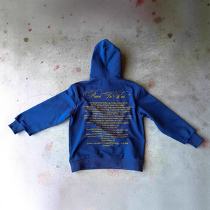 460 GSM Cropped <strong>Hoodie</strong> and 80% Cotton 20% <strong>Polyester</strong> <strong>Hoodie</strong> with Blue Custom Design for Men Sublimation Streetwear <strong>Hoodie</strong> - Product Image 2