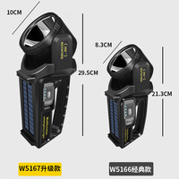350 °   Linterna de Mano Giratoria de Doble Luz, Linterna LED Recargable Solar, Lámpara de Trabajo de Emergencia