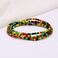 Chaîne de taille élastique africaine bohème en perles de rocaille, bijou de corps coloré, chaîne de cheville pour fête et fiançailles, style tendance