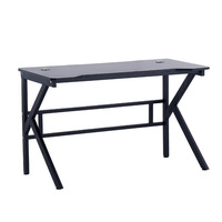 Vente en gros de station de travail d'écriture et de jeux portable au design métallique simple, grand bureau d'ordinateur à usage domestique, surface en bois de marque GH