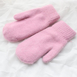 2025 hiver hommes femmes épais chaud mitaines doux confortable rouge gris noir <span class=keywords><strong>bleu</strong></span> moelleux doigts complets solide blanc plaine main gants - Product Image 1