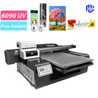 2025 Terbaru 6090 9060 UV Inkjet Flatbed Pencetak Akrilik Kartu Warna Pakaian Casing Ponsel PVC Label Plastik All-In-One