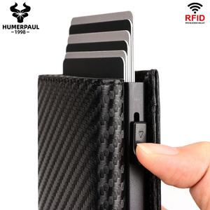 Portafoglio porta carte di credito con Logo personalizzato in pelle RFID - Product Image 4
