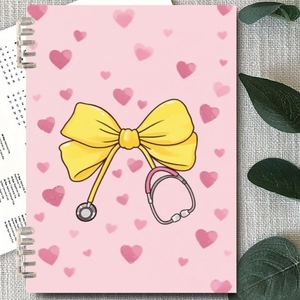 Hồng Bow Tie Y Tá Máy Tính Xách Tay Tạp Chí Nhật Ký Thành phần Cá Nhân Bộ Quà Tặng Nhật Ký Nguồn Cung Cấp Chất Kết Dính Bán Buôn Máy Tính Xách Tay - Product Image 3