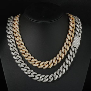 Collar de Hip Hop Miami Cuban de Plata de Ley 925 con Baño de Oro de 18K y Moissanita VVS Iced Out, Pasa Prueba de Diamante, para Hombre - Product Image 3