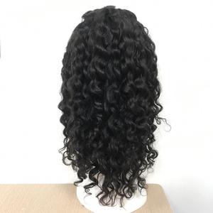Vente en gros de haute qualité 100% extensions de cheveux humains fermeture à lacet perruque ondulée couleur noire naturelle - Product Image 6