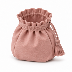 Drawstring Pouch Small Cosmetic <b>Bag</b> with Asanoha Shippo Jacquard Pattern and Morandi Tassel Custom Logo - Product Image 5