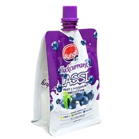 Sachet thermoscellable gaufré personnalisé avec buse d'aspiration pour l'emballage vertical de yaourts, jus et boissons