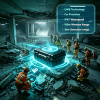 Outil de recherche de ruines, détecteur de vie par radar à technologie UWB, détection traversant les murs avec précision centimétrique, portée sans fil de 100 m, essentiel