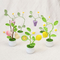 Nouvelle jardinière miniature blanche en laine faite à la main, décoration créative pour la maison, ornement floral bionique