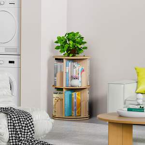 OEM personnalisé à 2 niveaux 360 affichage pivotant bibliothèque d'angle moderne réglable petite étagère rotative pour <span class=keywords><strong>chambre</strong></span> d'enfants salon - Product Image 2