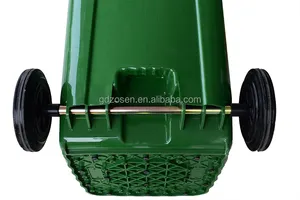 Çöp açık sokak parkı atık konteyner Wheelie Bin geri dönüşüm HDPE pedalı plastik toptan çin 240 litre büyük büyük yeşil