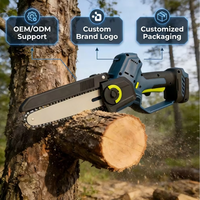 Mini tronçonneuse électrique sans fil de 6 pouces, scie à bois portable pour l'élagage des branches de jardin et la coupe de bois domestique