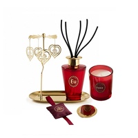 Coffret Cadeau Transfrontalier Personnalisable de Bougies d'Aromathérapie Double Couche et Pendentifs Parfumés – Parfum Bois de Santal – Souvenir Décoratif
