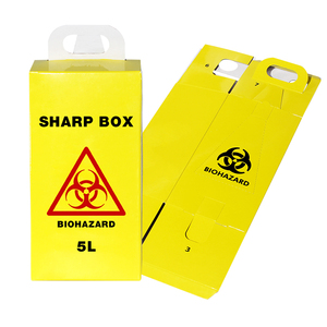 Custom 5L Paper Sharp Container Disposable Biohazard Safety Box For Used Syringes Needles