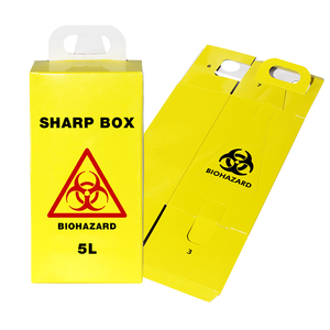 Custom 5L Paper Sharp Container Disposable Biohazard Safety Box For Used Syringes & Needles