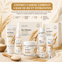 Kit de soin de la peau 5 en 1 très vendu, répondant aux besoins quotidiens de soin, nourrit, hydrate, répare, illumine la peau, soin à base de riz et de céramide, lot de 5.