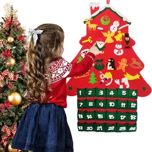 Tự Làm Cảm Thấy Giáng Sinh Advent Lịch 24 Ngày Đếm Ngược Để Xmas Treo Nhà Đếm Ngược Lịch Tường Quà Tặng Với Túi Cho Trẻ Em