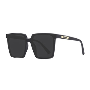Lunettes de soleil unisexes de style coréen, montures carrées surdimensionnées noires, protection UV400, type 3, verres PC, numéro de pièce 951 - Product Image 1