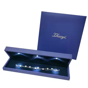 Exquisite Design Jewelry Bracelet Box With Led Light For Display Velvet Inside