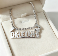 Collier personnalisé avec nom en lettre de dessin animé, en acier inoxydable plaqué or, bijoux de mode, pendentif nom dessin animé