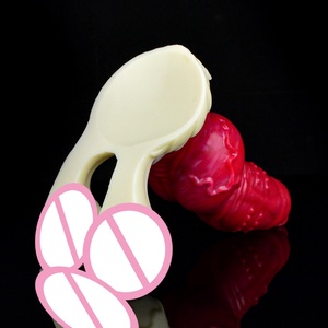 NNSX Fantasy Dog Knot <b>Dildo</b> Exaggerated Testicle Silicone Colorful <b>Dildos</b> Sex Toys for Women Masturbator Anal Plug - Product Image 5