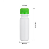 Bouteille de 60 ml en plastique blanc pour liquides oraux pharmaceutiques, flacon de 2 oz pour shots énergétiques, jus, collagène liquide, avec bouchon inviolable