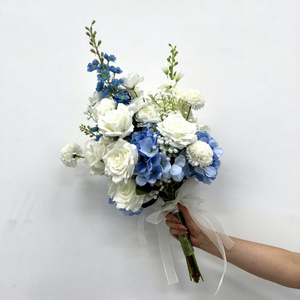 Bouquet da Sposa a Prezzo Conveniente in Blu Scuro Composizione Floreale a Sfera Decorazione Nude per Bouquet di Fiori - Product Image 1