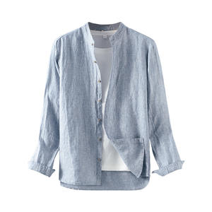 Primavera nuova camicia da <span class=keywords><strong>uomo</strong></span> in <span class=keywords><strong>lino</strong></span> piccolo bavero a maniche lunghe Casual in cotone <span class=keywords><strong>di</strong></span> <span class=keywords><strong>lino</strong></span> - Product Image 5