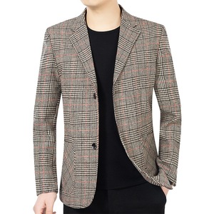 Nouveau <span class=keywords><strong>blazer</strong></span> décontracté pour <span class=keywords><strong>homme</strong></span> à 2 boutons, à <span class=keywords><strong>carreaux</strong></span>, sans repassage, tendance - Product Image 4