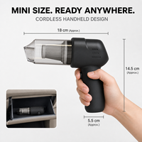 Penyedot Debu Mobil Portabel Tanpa Kabel Mini dengan Daya Hisap 3100mbar, Dilengkapi Nozel Celah, Sikat, dan Filter yang Dapat Dicuci